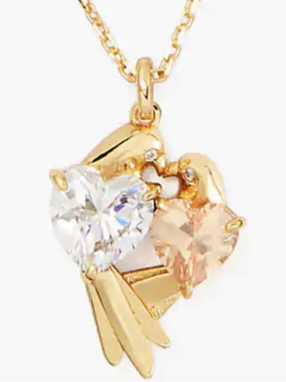 KATE SPADE GOLD TONE LOVE BIRDS PENDANT NECKLACE F2 NWT